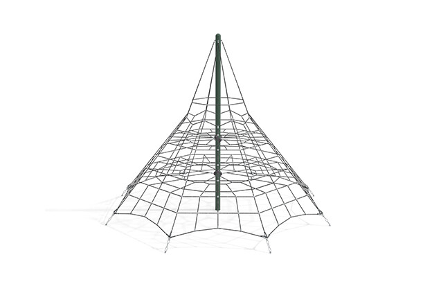 3D rendering af Kletternetz - Acrobat Pyramide 3 grün/schwarz