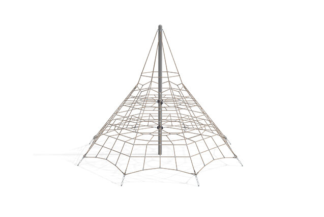 3D rendering af Kletternetz - Acrobat Pyramide 3 grau/beige