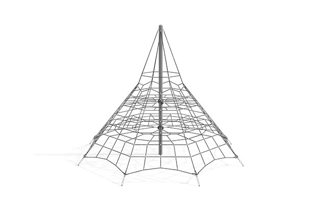 3D rendering af Kletternetz - Acrobat Pyramide 3 grau/schwarz