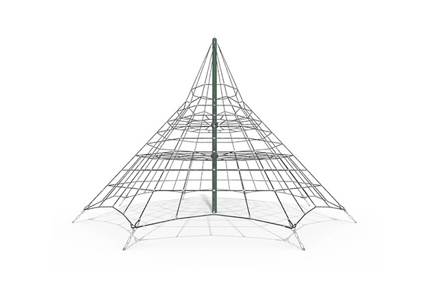 3D rendering af Kletternetz - Acrobat Pyramide 4 grün/schwarz