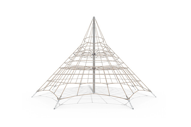 3D rendering af Kletternetz - Acrobat Pyramide 4 grau/beige