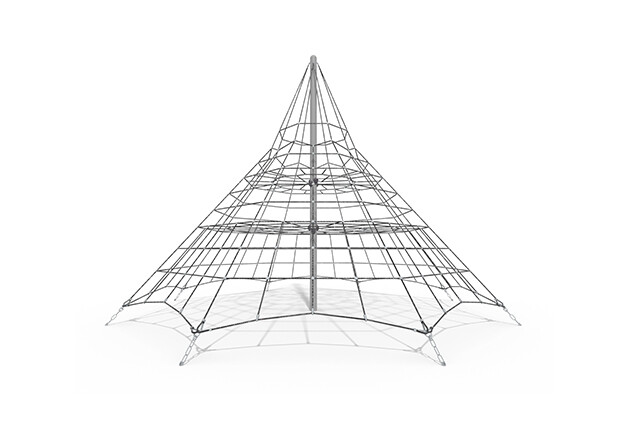 3D rendering af Kletternetz - Acrobat Pyramide 4 grau/schwarz