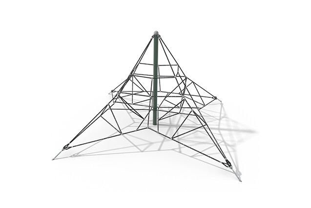 3D rendering af Kletternetz - Acrobat Pyramide 5 grün/schwarz