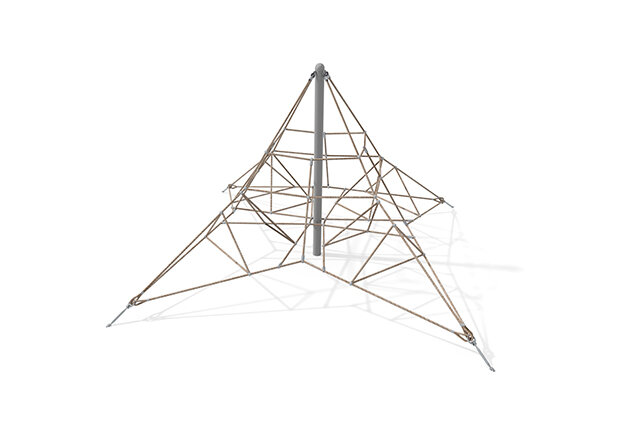 3D rendering af Kletternetz - Acrobat Pyramide 5 grau/beige