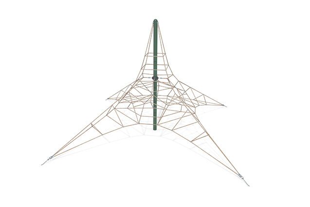 3D rendering af Kletternetz - Acrobat Pyramide 6 grün/beige
