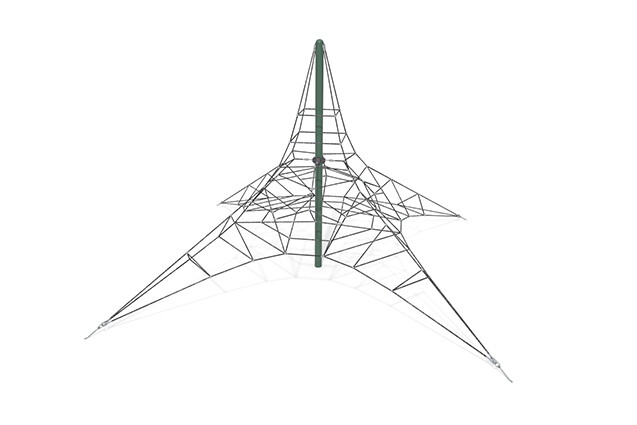 3D rendering af Kletternetz - Acrobat Pyramide 6 grün/schwarz