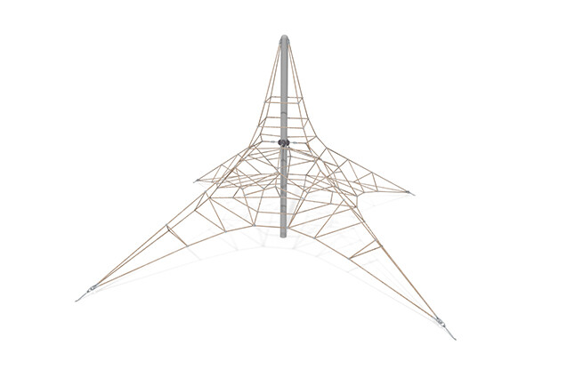 3D rendering af Kletternetz - Acrobat Pyramide 6 grau/beige