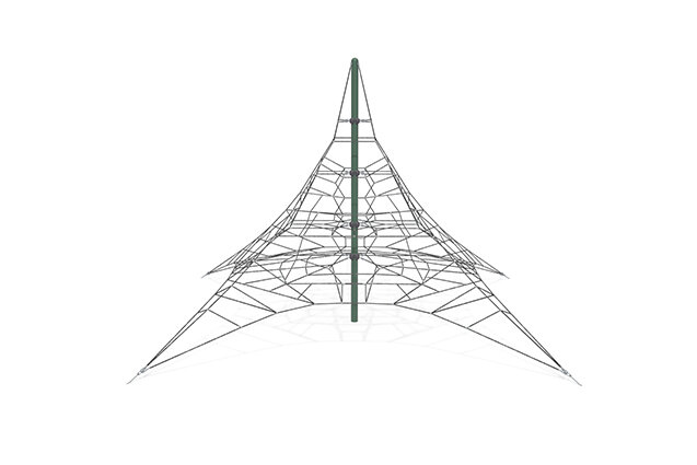 3D rendering af Kletternetz - Acrobat Pyramide 7 grün/schwarz