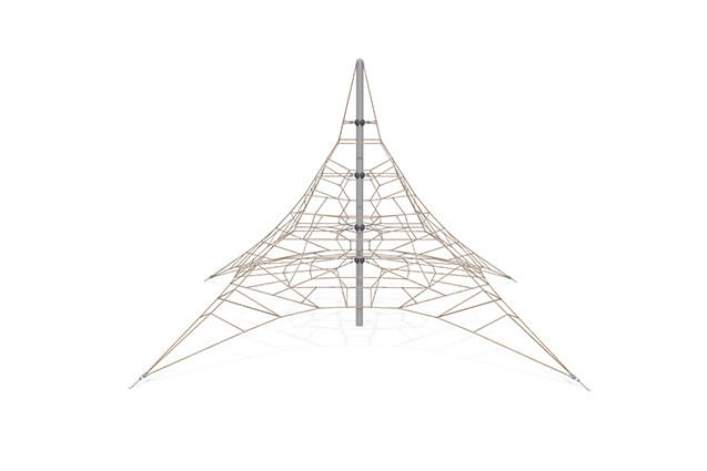 3D rendering af Kletternetz - Acrobat Pyramide 7 grau/beige