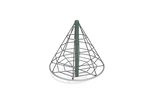 3D rendering af Kletternetz - Acrobat Kegel 1 grün/schwarz