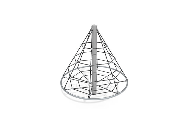 3D rendering af Kletternetz - Acrobat Kegel 1 grau/schwarz