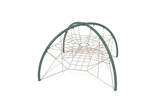 3D rendering af Kletternetz - Akrobat Kuppel 1 grün/beige