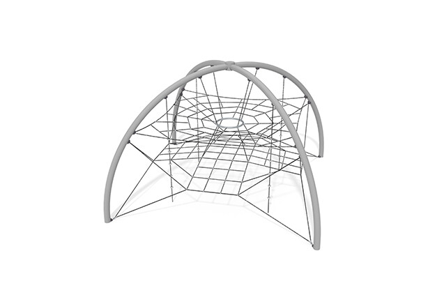 3D rendering af Kletternetz - Acrobat dome 1 grau/schwarz
