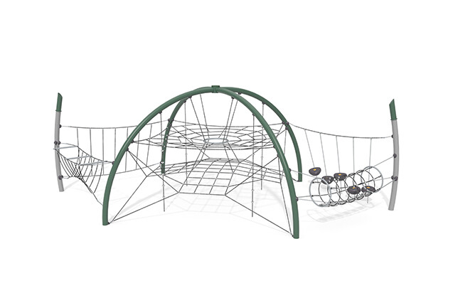 3D rendering af Kletternetz - Acrobat dome 2 grün/schwarz