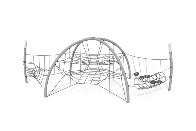 3D rendering af Kletternetz - Acrobat dome 2 grau/schwarz