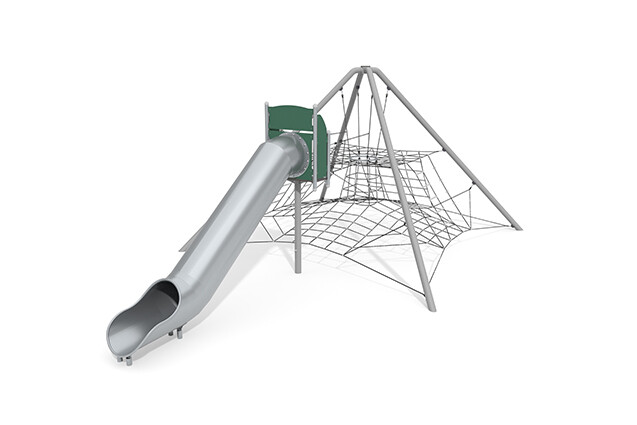 3D rendering af Kletternetz - Acrobat Pyramidenrutsche grün/schwarz