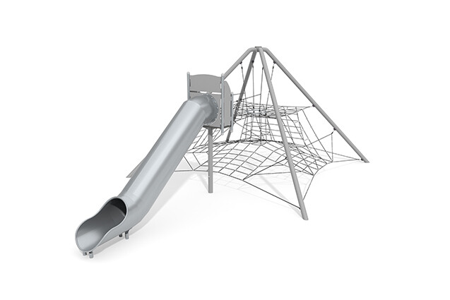 3D rendering af Kletternetz - Acrobat Pyramidenrutsche grau/schwarz
