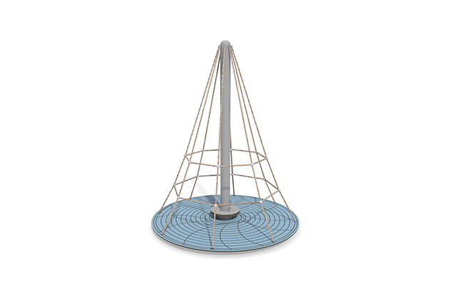 3D rendering af Kletternetz - Acrobat Drehpyramide blau/beige