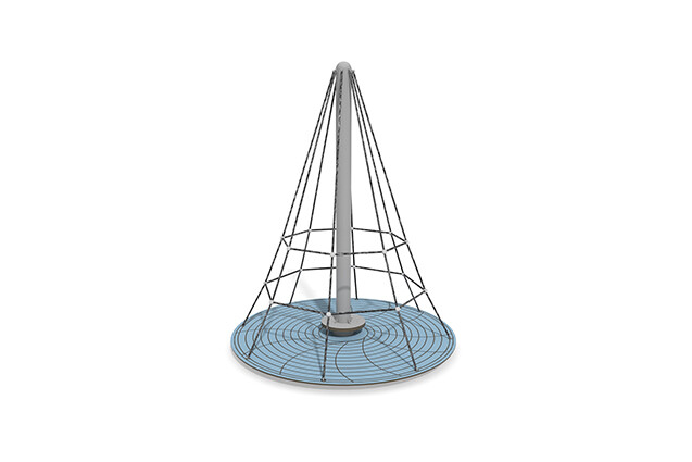 3D rendering af Kletternetz - Acrobat Drehpyramide blau/schwarz