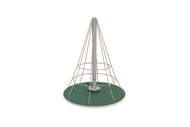 3D rendering af Kletternetz - Acrobat Drehpyramide grün/beige