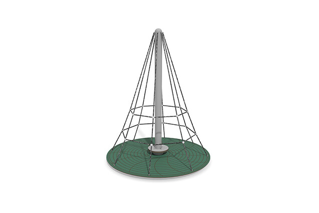 3D rendering af Kletternetz - Acrobat Drehpyramide grün/schwarz