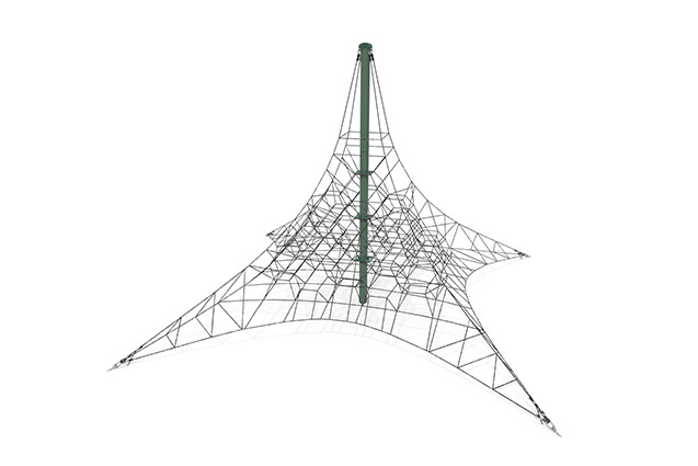 3D rendering af Kletternetz - Acrobat Pyramide 8 grün/schwarz