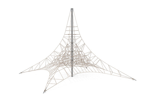3D rendering af Kletternetz - Acrobat Pyramide 9 grau/beige