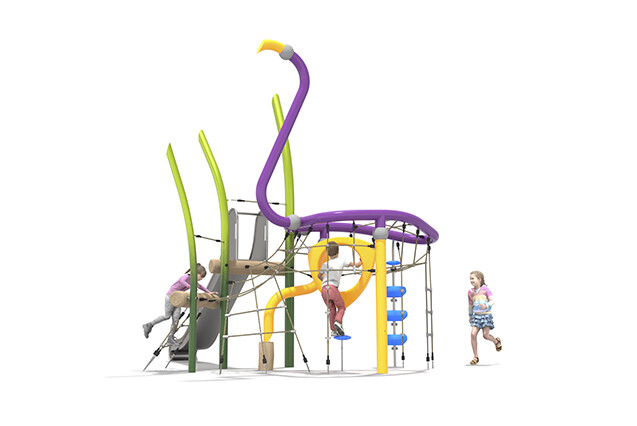 3D rendering af Kletteranlage - Organiq Flamingo