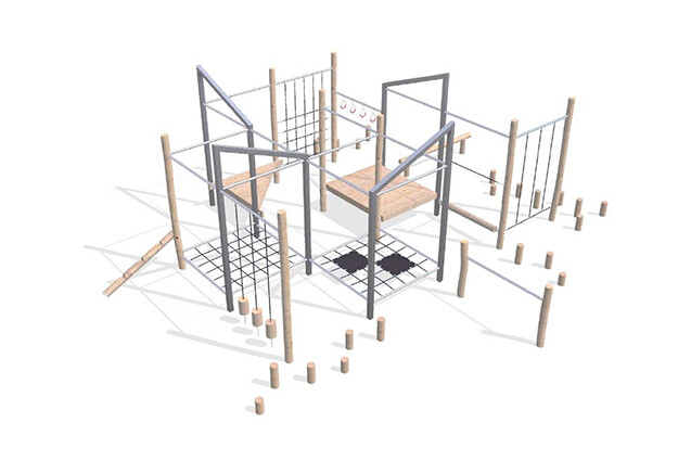 3D rendering af Dschungelspielplätze - Arthur Paket 6