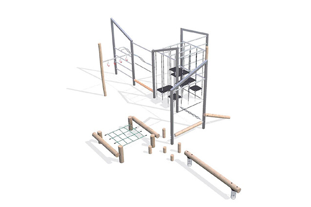 3D rendering af Dschungelspielplätze - Arthur Paket 8