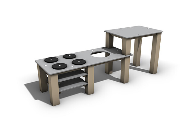 3D rendering af Außenmöbel - Außenküche l 2,1m