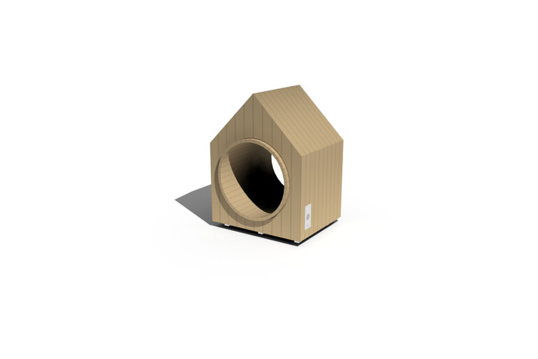 3D rendering af Spielhaus - Olivia mit Hamsterrad m Klängen