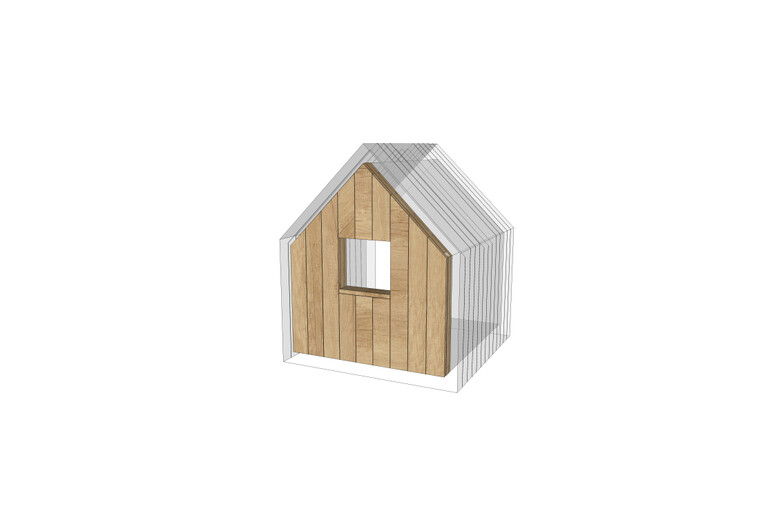 3D rendering af Spielhaus - Giebel mit Fenster klein Olivia