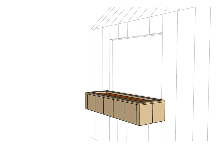 3D rendering af Spielhaus - Balkonkasten Olivia