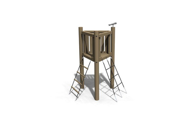 3D rendering af Spielturm - dreieckiger Vogelbeobachtungsturm