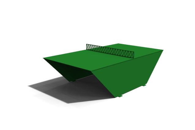 3D rendering af Pingout Tischtennisplatte - viereckig