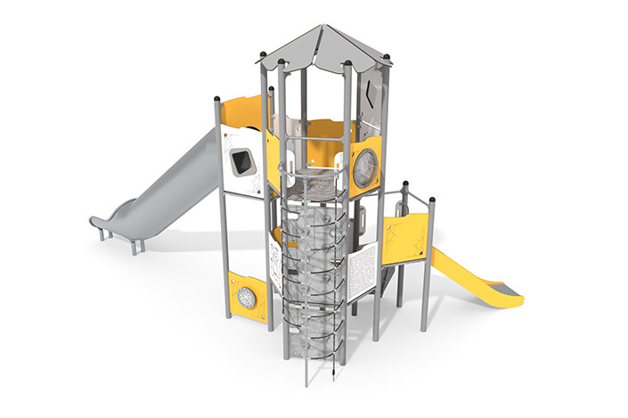 Spielturm - Active großer sechseckiger Turm Rutsche