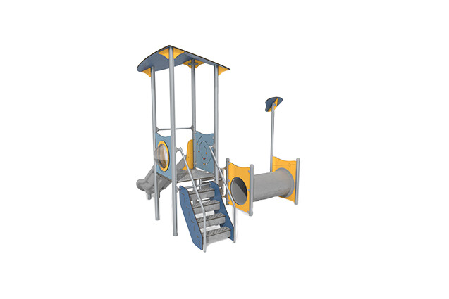 Spielturm - Aquarius INOX kleiner Turm Kriechröhre