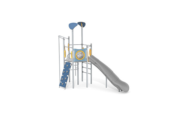 Spielturm - Aquarius INOX sechseckiger Turm Rutsche