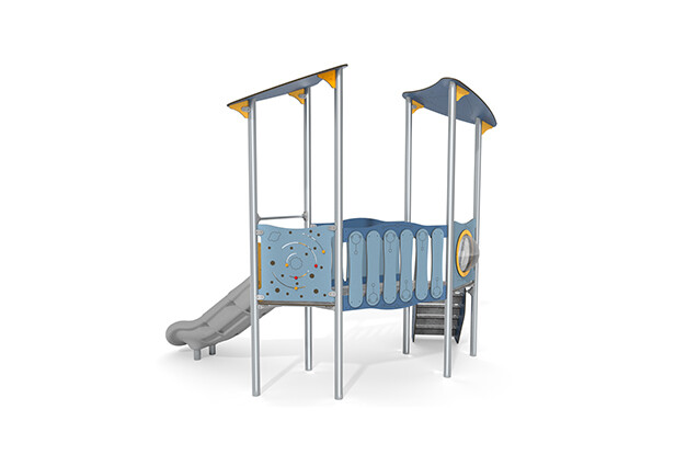 Spielturm - Aquarius INOX doppelter Turm Brücke