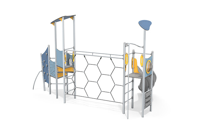 Spielturm - Aquarius INOX doppelter Turm Kletternetz