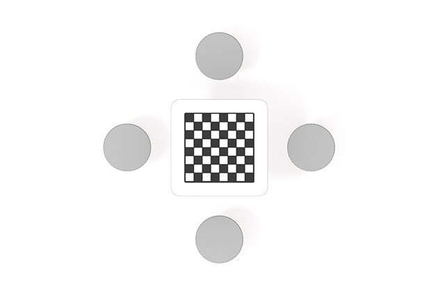 Outdoor-Spieltisch für Schach und Dame