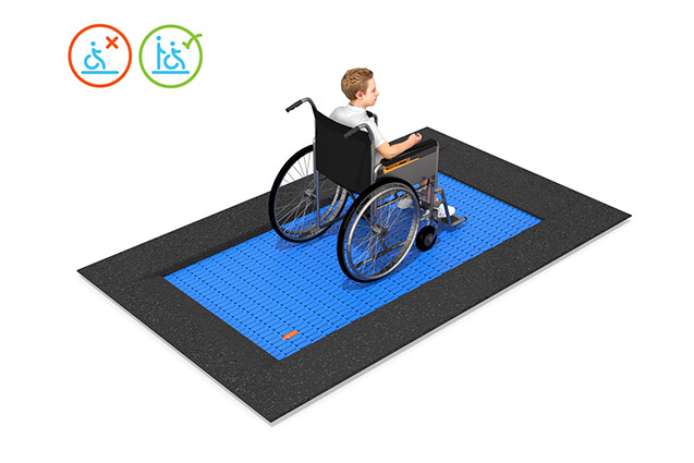 Trampolin - rollstuhlgerecht mit Rampen