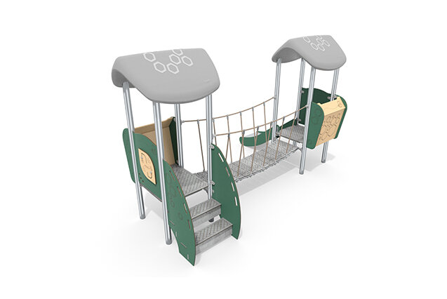 Spielturm - Mini doppelter Turm Hängebrücke