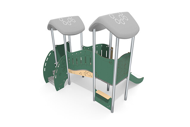 Spielturm - Mini doppelter Turm zwei Rutschen