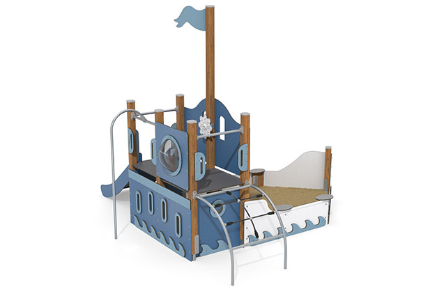 Spielschiff - ECO Schiff mit Sandkasten blau