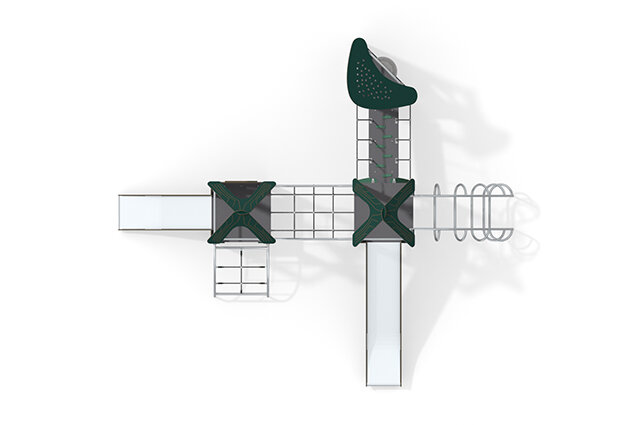 Spielturm - ECO dreifacher Turm Kletterleitern grün