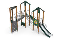 Spielturm - ECO dreifacher Turm Kletterleitern grün