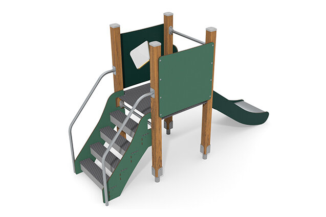 Spielturm - ECO einzelner Turm Rutsche grün