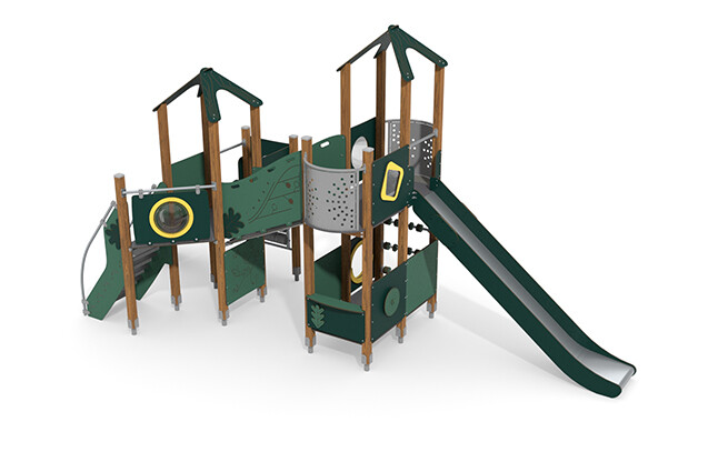 Spielturm - ECO zwei Türme Aktivitätstafeln grün